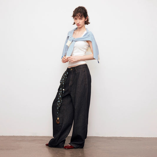 Dpercent | Silk Scarf Loose Casual Pants