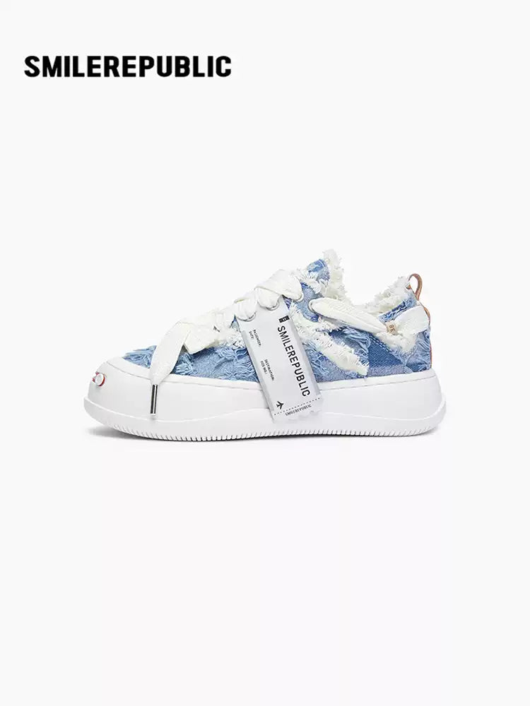 SMILEREPUBLIC | Denim Chuck Smile Low-top Canvas Shoes