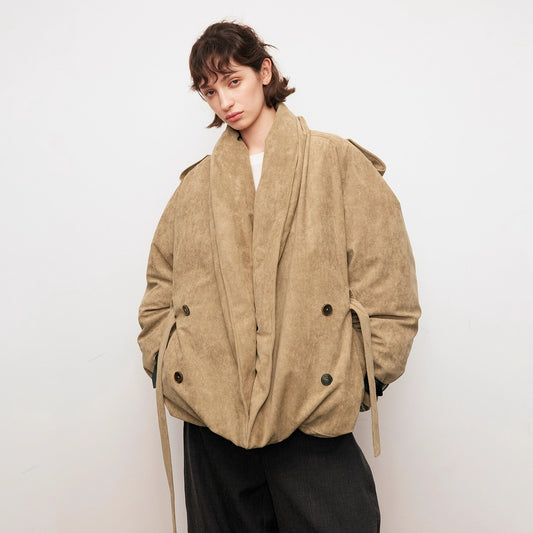 Dpercent | Suede Cotton Padded Jacket