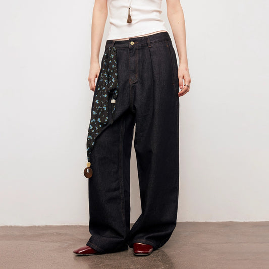 Dpercent | Silk Scarf Loose Casual Pants