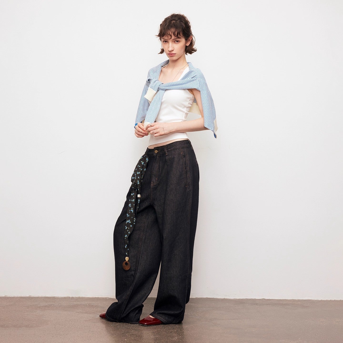 Dpercent | Silk Scarf Loose Casual Pants