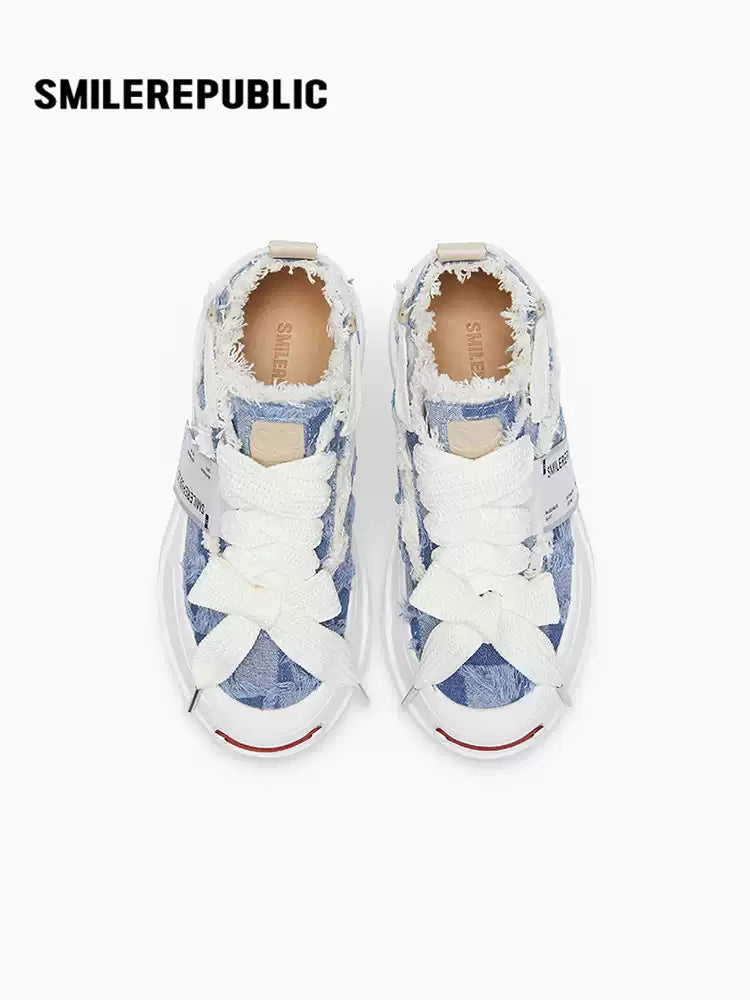 SMILEREPUBLIC | Denim Chuck Smile Low-top Canvas Shoes