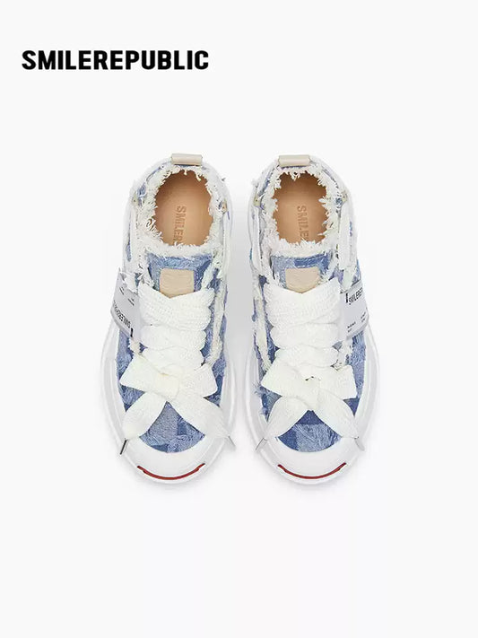 SMILEREPUBLIC | Denim Chuck Smile Low-top Canvas Shoes