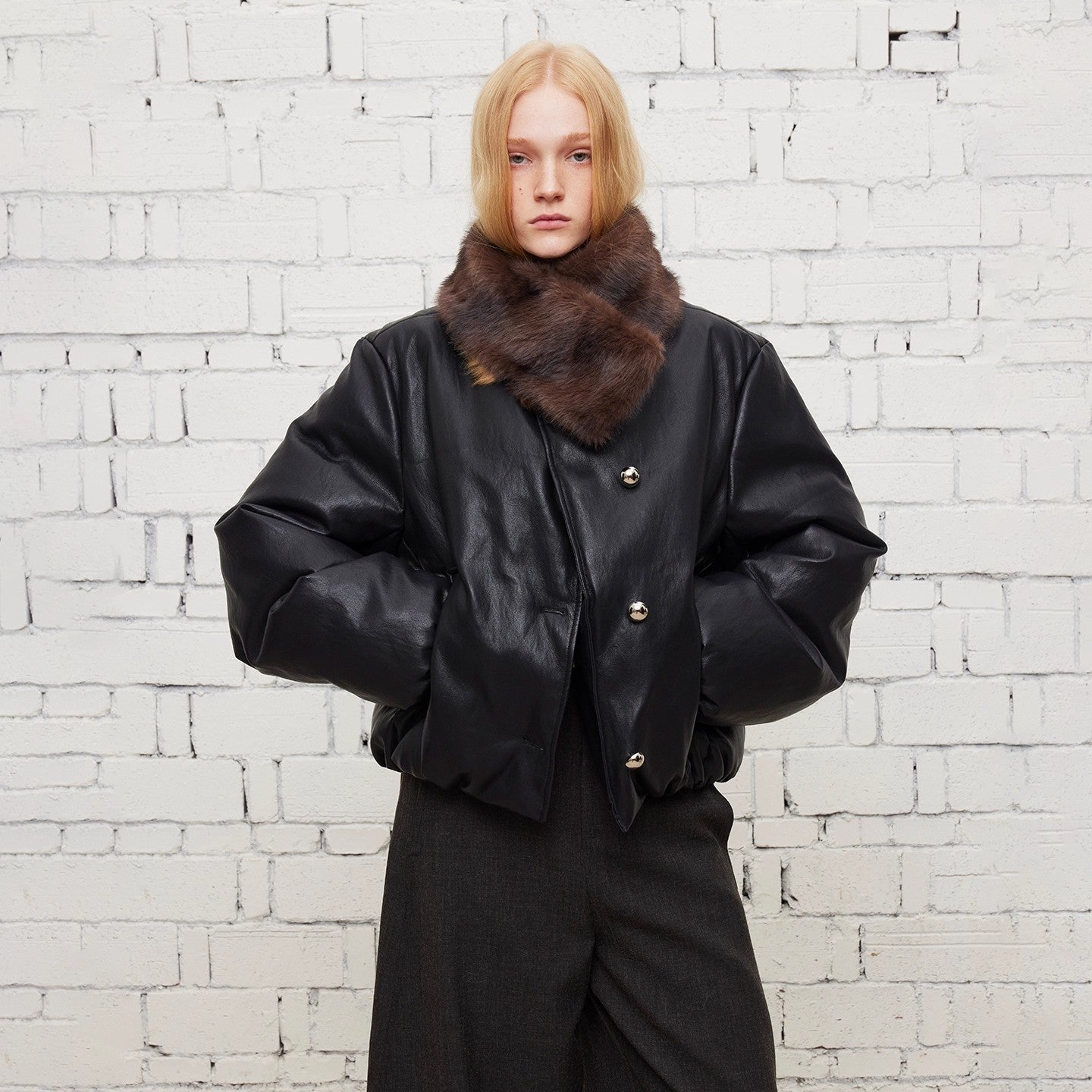 Dpercent | Short leather jacket