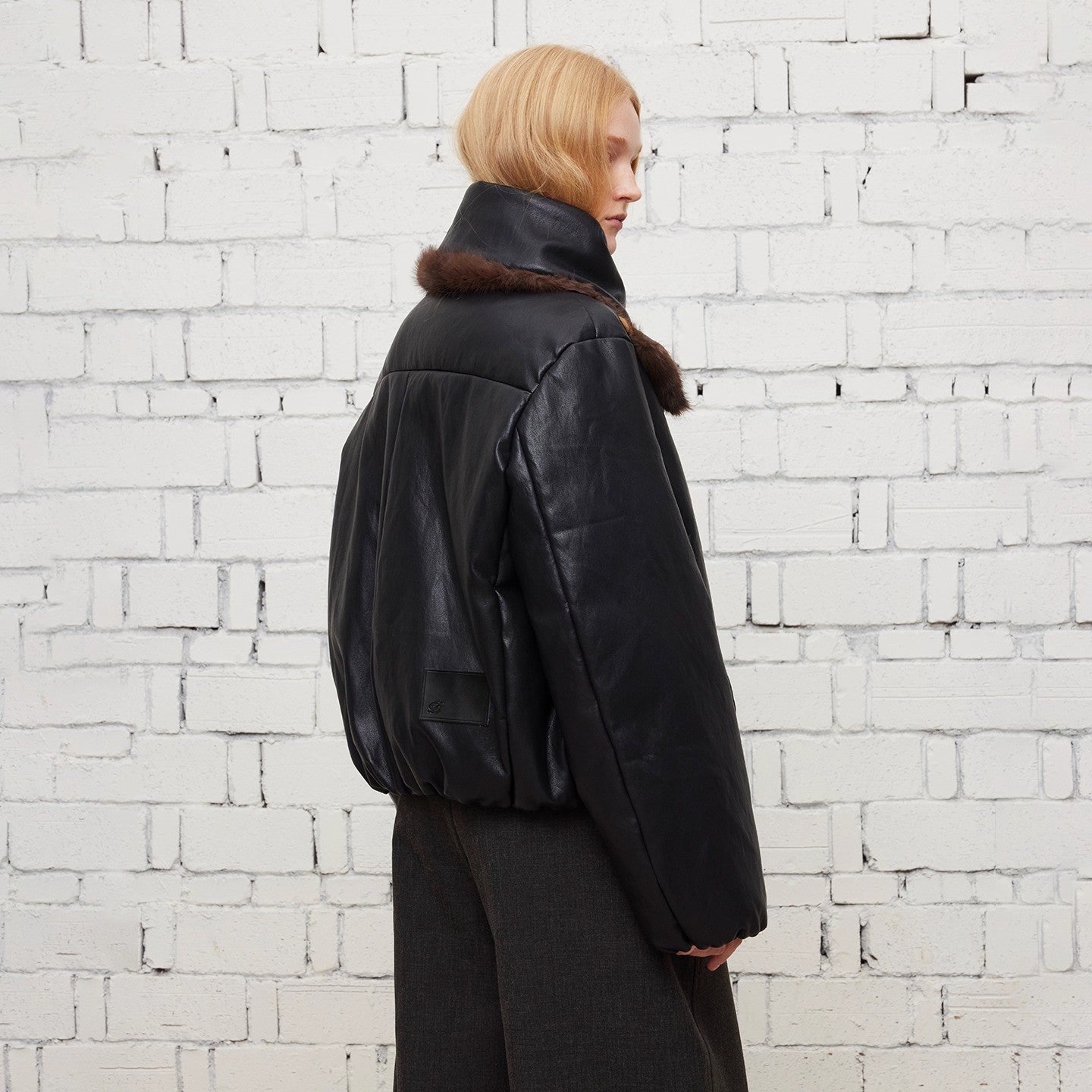 Dpercent | Short leather jacket