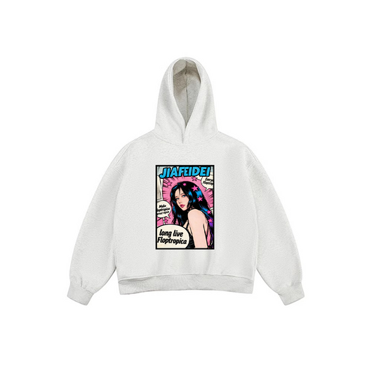 JIAFEIDEI - Comic Style Graphic Hoodie (Long Live Floptropica)
