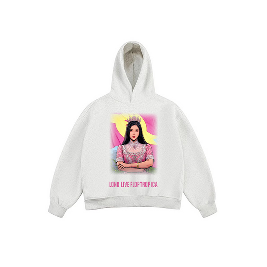 JIAFEIDAI - Floptropica Princess Print Oversized Hoodie