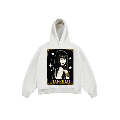 JIAFEIDAI - Vintage Star Frame Print Hoodie