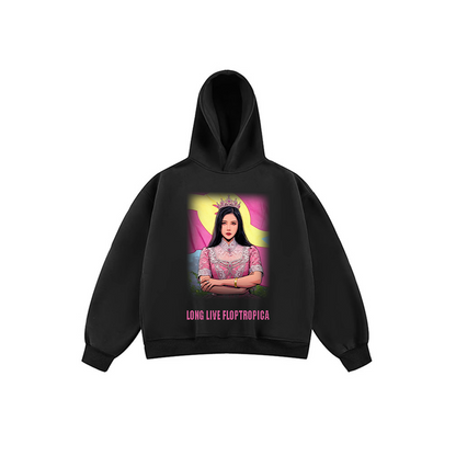 JIAFEIDAI 'Long Live Floptropica' Crown Girl Flag Print Hoodie
