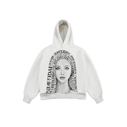 JIAFEIDAI - Text Portrait Typography Hoodie