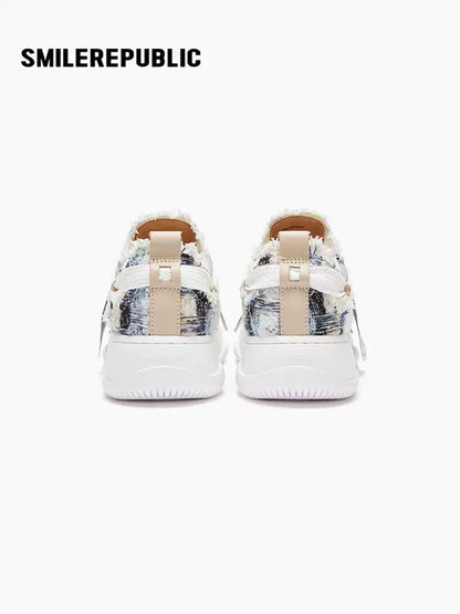 SMILEREPUBLIC | Wool low-top open-toe canvas shoes