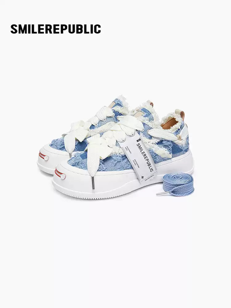 SMILEREPUBLIC | Denim Chuck Smile Low-top Canvas Shoes