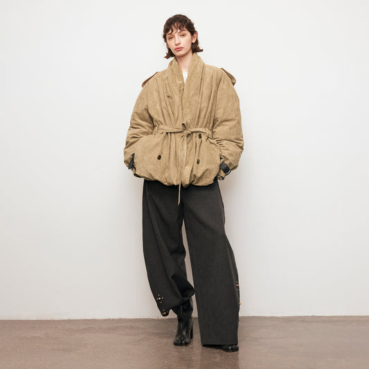 Dpercent | Suede Cotton Padded Jacket