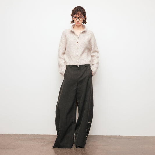 Dpercent | Loose-fitting knitted sweater made of merino wool