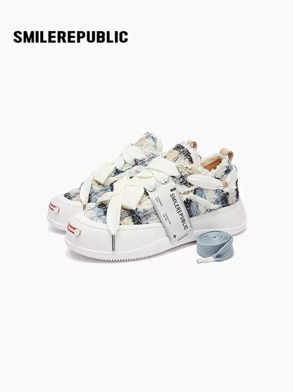 SMILEREPUBLIC | Wool low-top open-toe canvas shoes