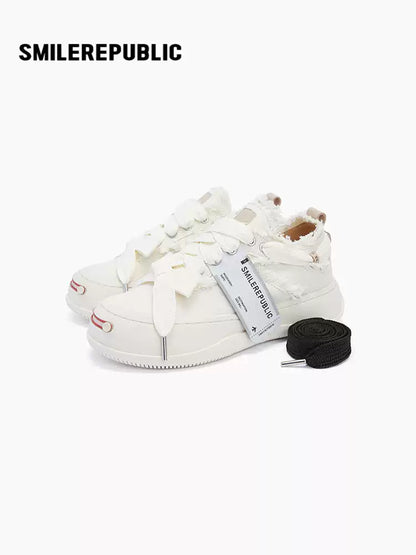 SMILEREPUBLIC | White low-top Chuck Smile Canvas Shoes