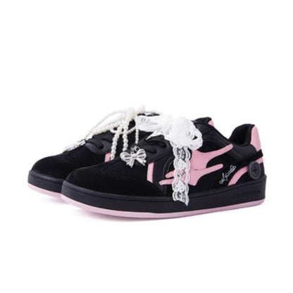 KILLWINNER丨Retro Training Sneaker-Black Pink Bow