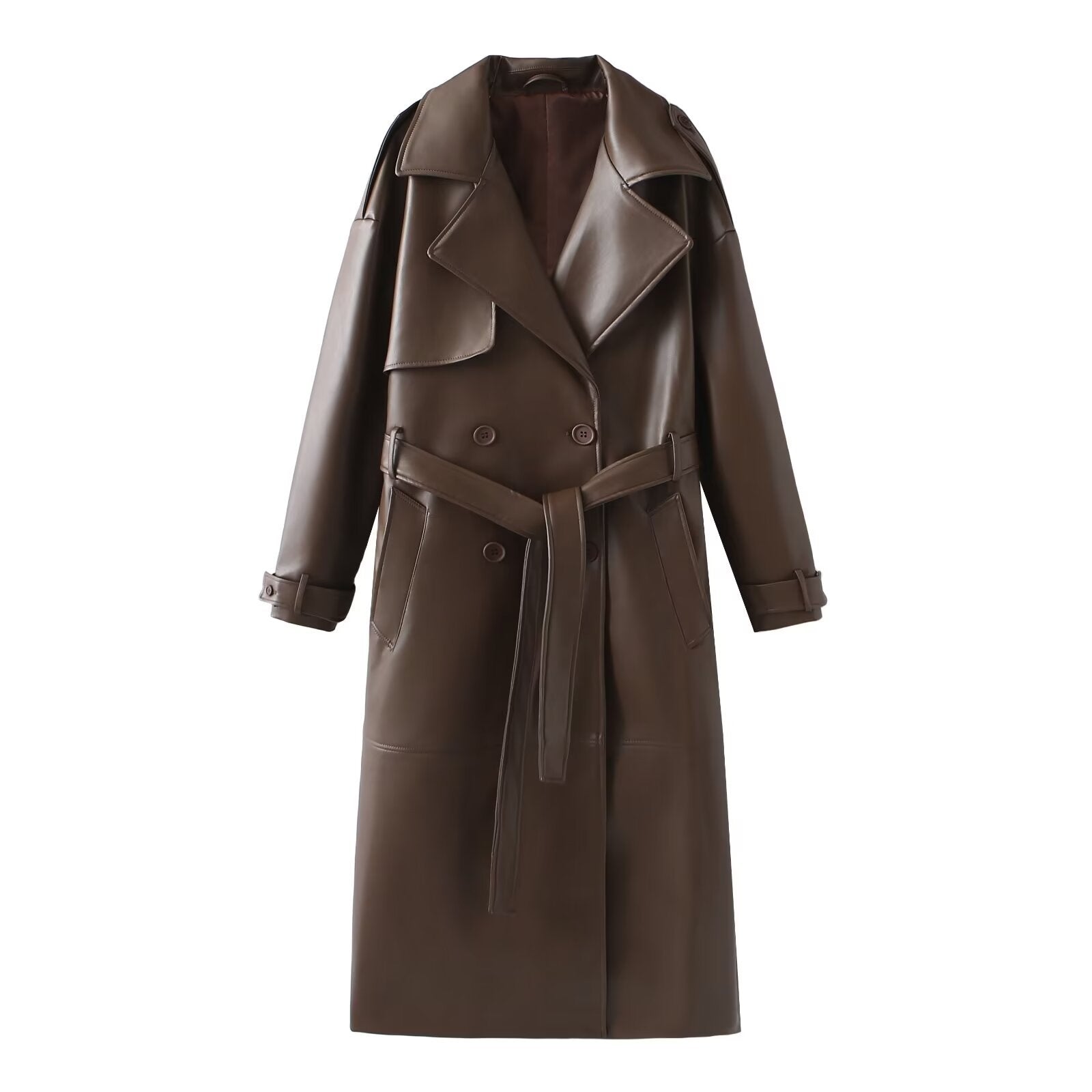 Featured image for 'Women's Faux Leather Jacket Chic Casual Style with Buckle Closure & Lace-Up Detail'