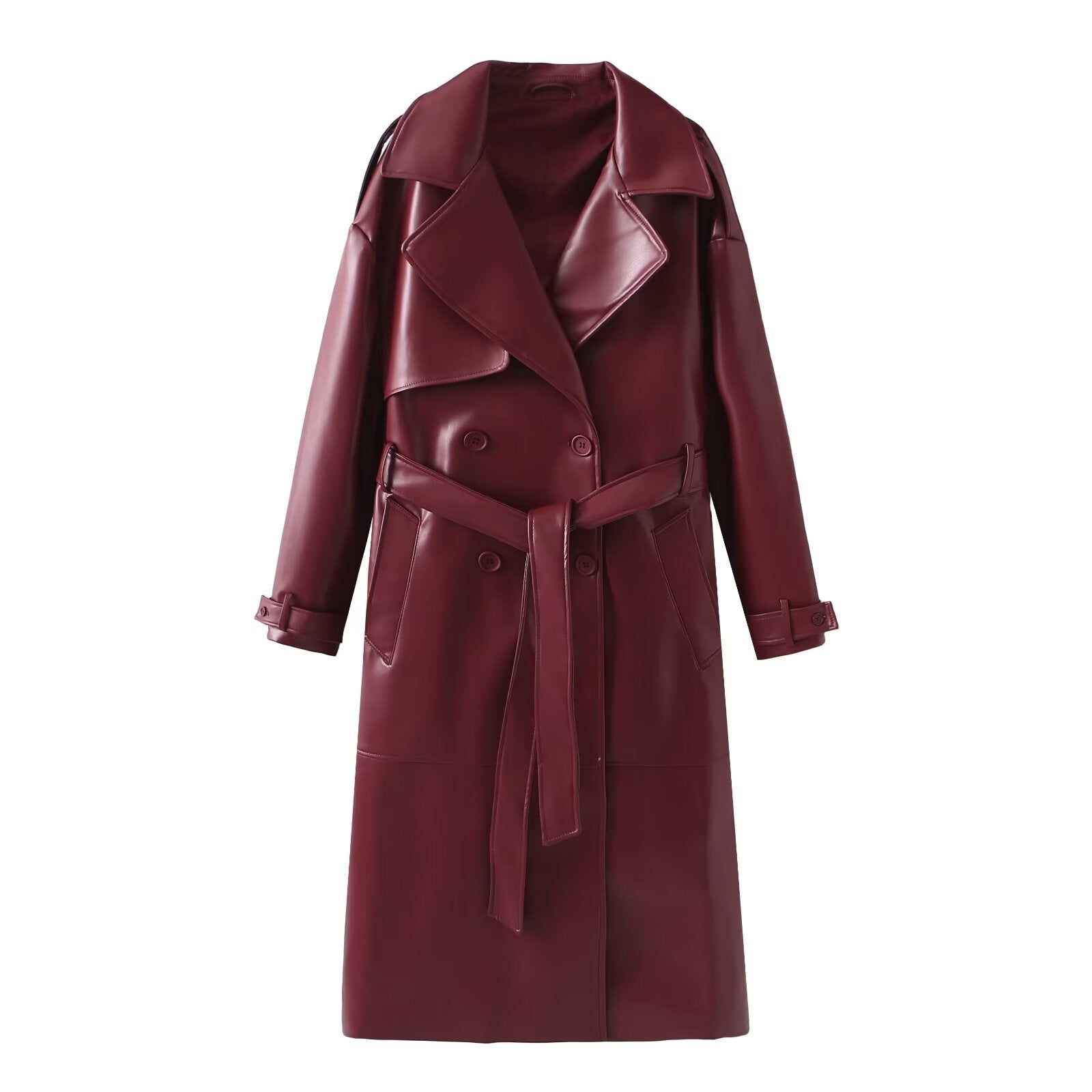 Featured image for 'Women's Faux Leather Jacket Chic Casual Style with Buckle Closure & Lace-Up Detail'